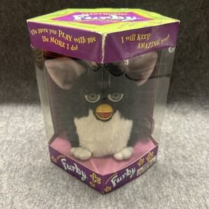 Vintage Black & White Furby 1998 Tiger Electronics New‎ Sealed In Box #70-800